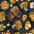 Fabric QT Charcoal Sunflowers & Bikes Sunflower Serenade by the Quarter Yard 31803-J