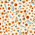 Pattern of orange and blue flowers on a beige background