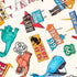 Fabric QT Cream Route 66 Icons Get Your Kicks 2026 by the Quarter Yard 31669-E