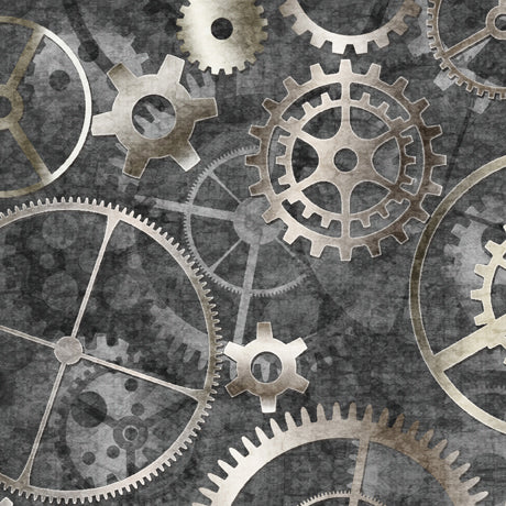 Fabric QT Gears Got Your Back 108" Wide Back by the Quarter Yard 29255-K-WIDE