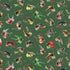 Pattern of colorful fishing lures on a green background