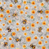 Fabric QT Light Gray Sunflowers & Bumble Bees Sunflower Serenade by the Quarter Yard 31805-K