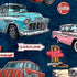 Fabric QT Navy Route 66 Classic Cars & Icons Get Your Kicks 2026 by the Quarter Yard 31668-N