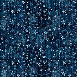 Pattern of blue stars on a dark blue background