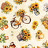 Fabric QT Oatmeal Sunflowers & Bikes Sunflower Serenade by the Quarter Yard 31803-E