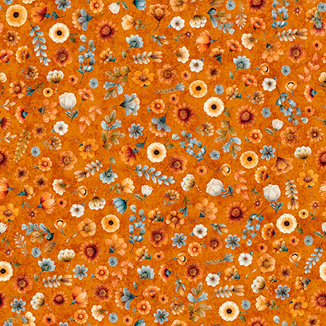 Floral pattern on an orange background