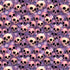 Pattern of skulls and flowers on a purple background