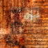 Vintage-style abstract background featuring aged sepia parchment, handwritten script, and musical staves in warm brown, orange, and black tones.