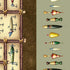 Collection of vintage fishing lures on a textured background