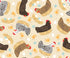 Fabric QT Tan Chickens Chickens in the Meadow by the Quarter Yard 31818-E