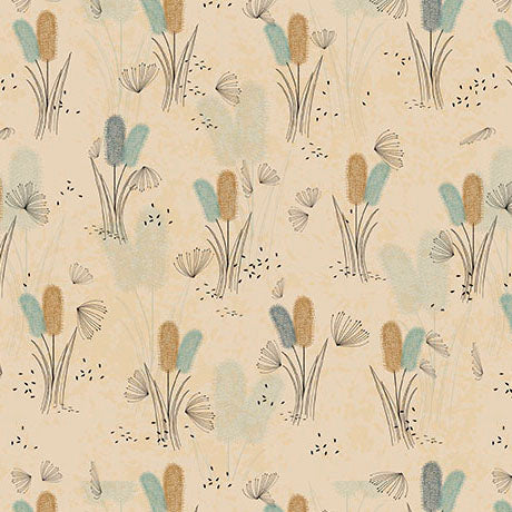 Fabric QT Tan Cottontails in Linen Blend Wisps on the Wind by the Quarter Yard 31784-ELIN