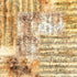 Vintage-style background pattern featuring aged, stained musical sheet music with cursive handwriting, stave lines, and mottled brown and beige tones.