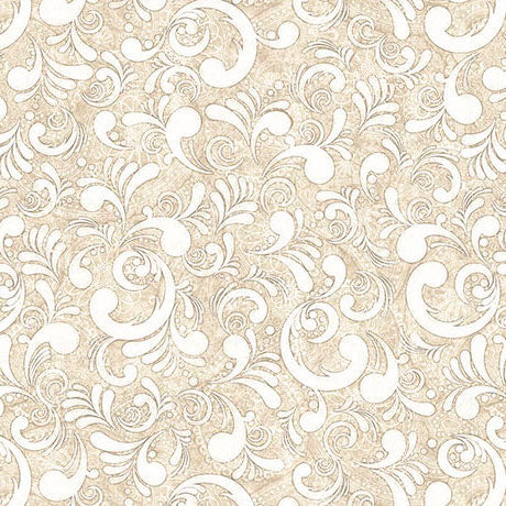 Decorative white pattern on a beige background