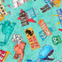 Fabric QT Turquoise Route 66 Icons Get Your Kicks 2026 by the Quarter Yard 31669-Q