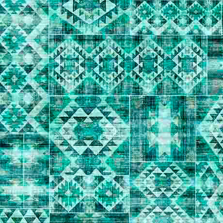 Geometric pattern with teal and white colors