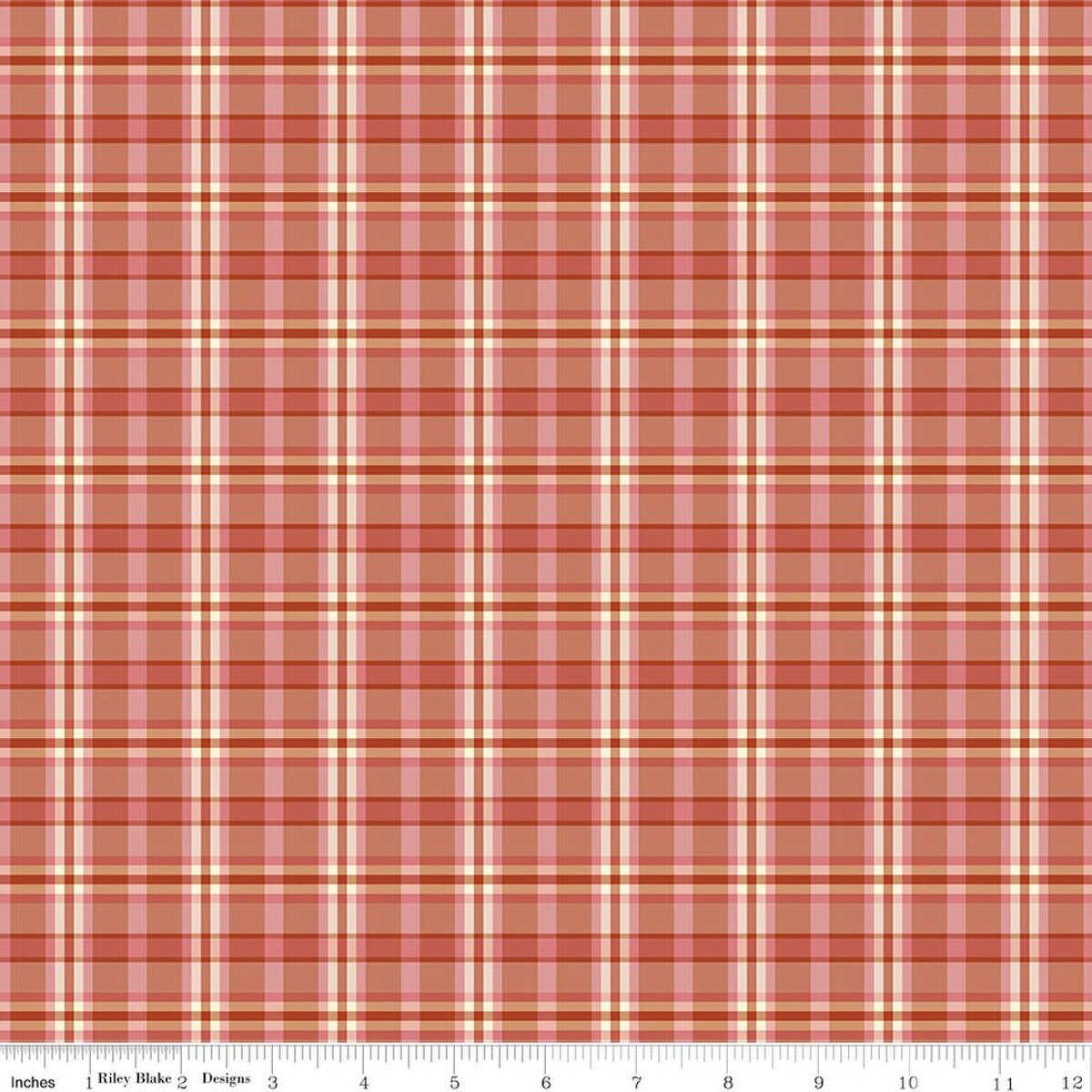 Fabric Riley Blake Apricot Poppins Plaid A Spoonful of Sugar by the Quarter Yard C17087-APRICOT