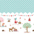 Fabric Riley Blake Aqua Border Print Whimsical Woodland by the Quarter Yard C17648-AQUA
