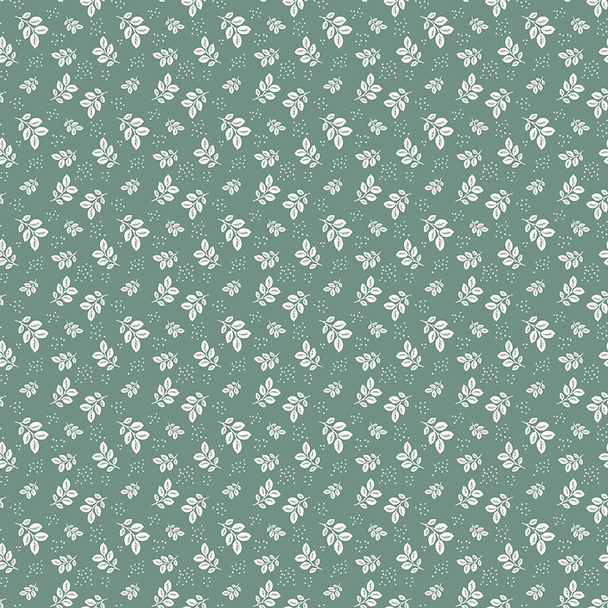 Fabric Riley Blake Aqua Leaves Renew by the Quarter Yard C17282-AQUA