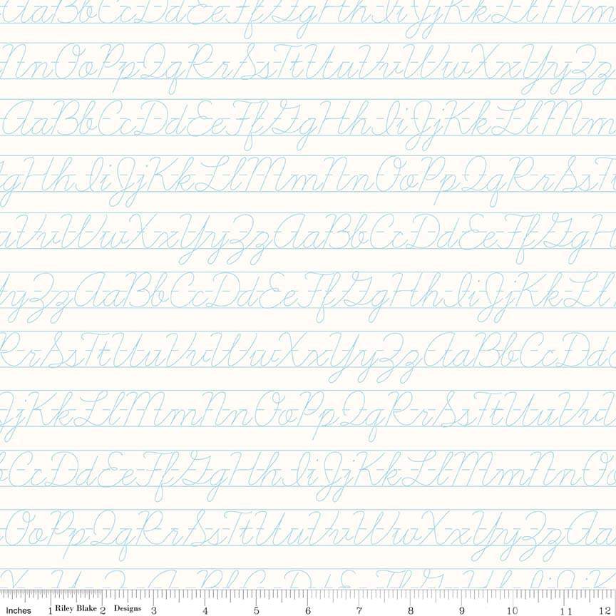 Fabric Riley Blake Aqua Penmanship Bee Backgrounds by the Quarter Yard C6388-AQUA