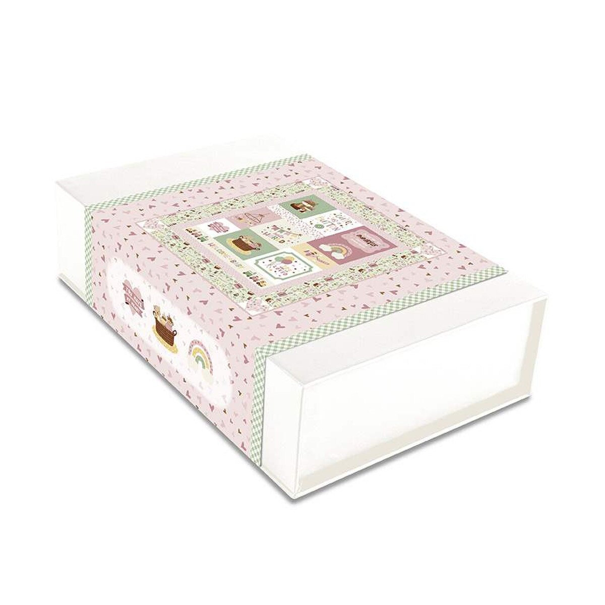 Fabric Riley Blake Baby Girl Cute as a Button Panel Quilt Kit KT-16770