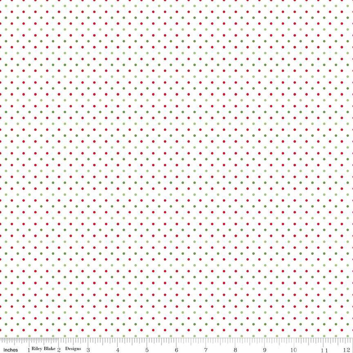 Fabric Riley Blake Basics Christmas Swiss Dot on White by the Quarter Yard C660-CHRISTMAS