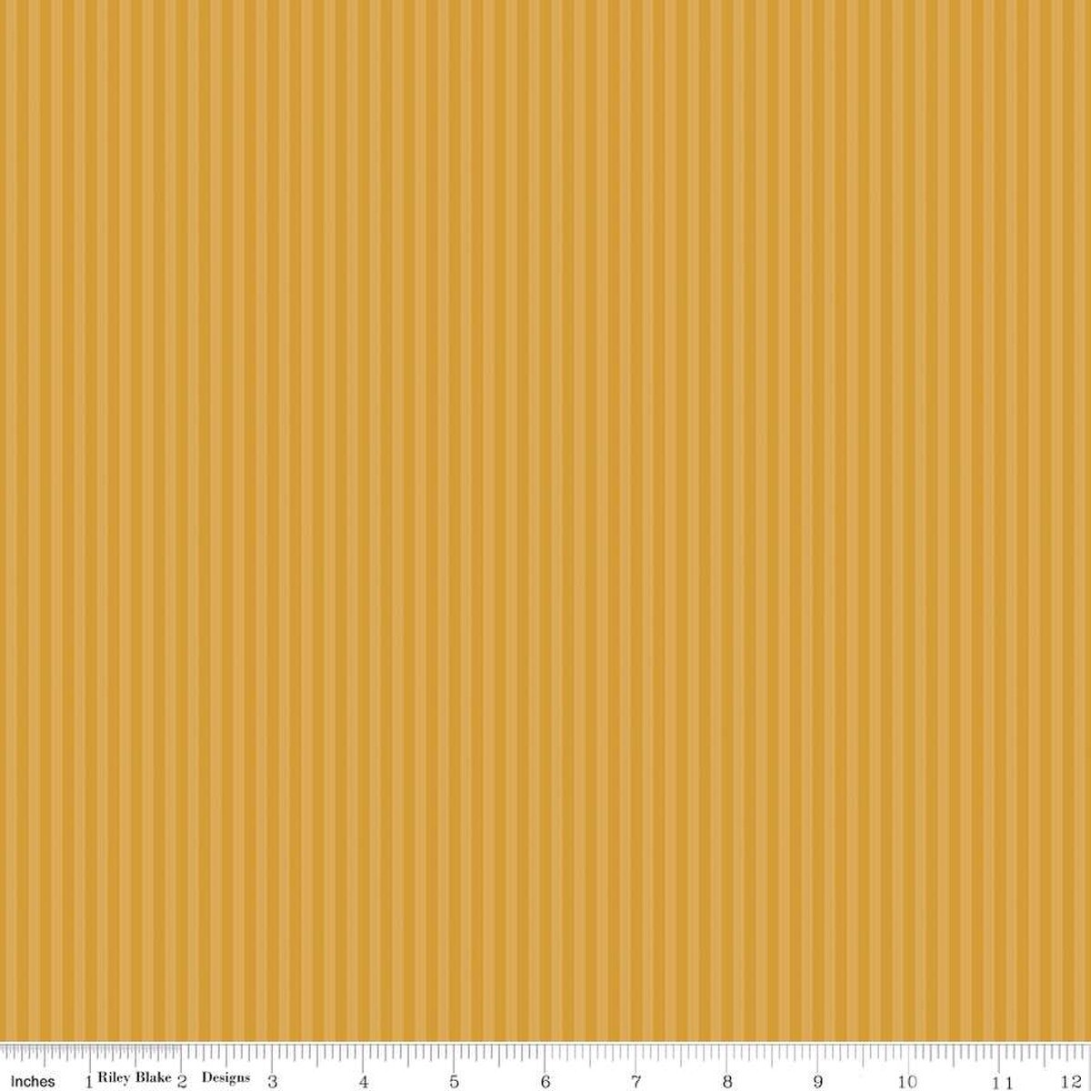 Fabric Riley Blake Basics Golden 1/8" Tonal Stripes by the Quarter Yard C500-GOLDEN