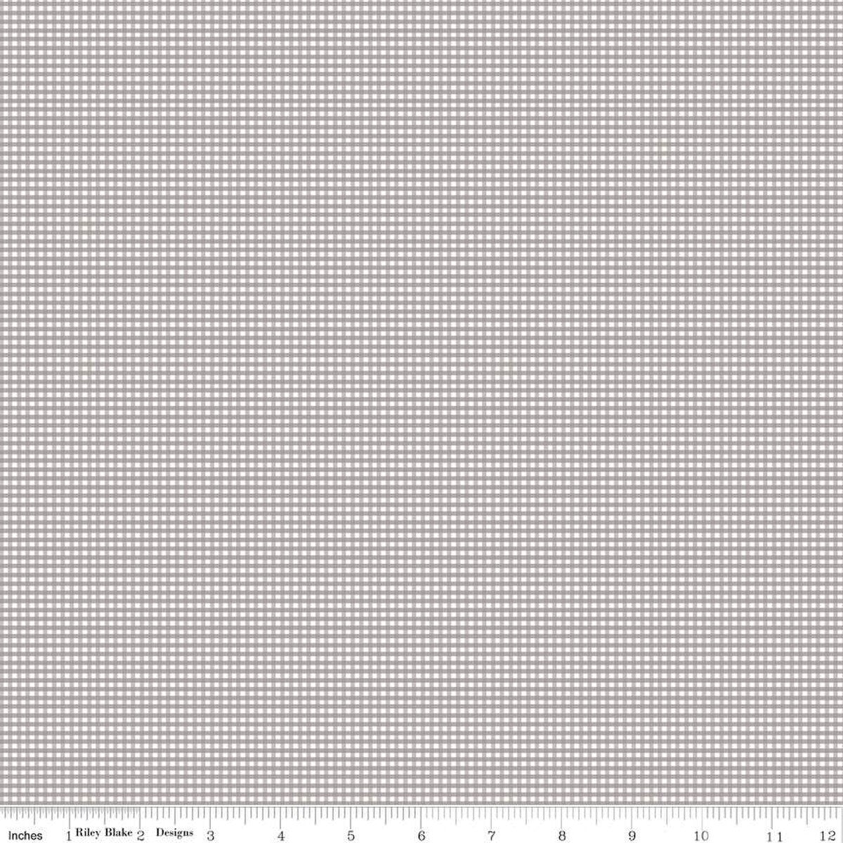 Fabric Riley Blake Basics Gray 1/16" Micro Ginghams by the Quarter Yard C455-GRAY