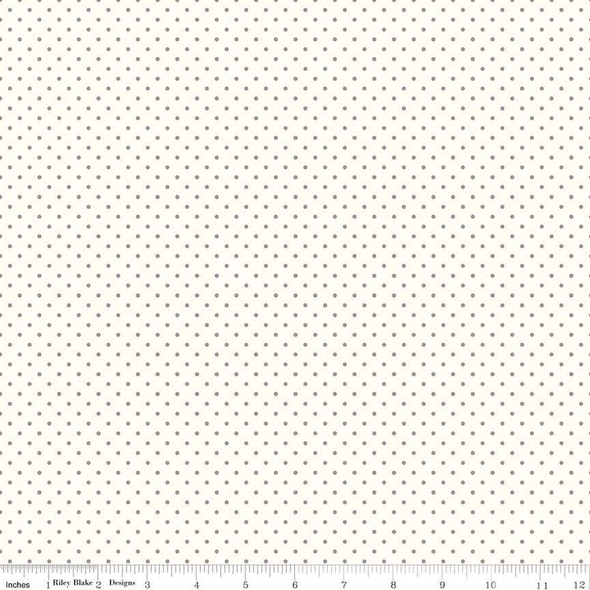 Fabric Riley Blake Basics Gray La Creme Swiss Dot by the Quarter Yard C600-40-GRAY