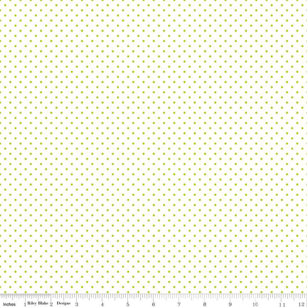 Fabric Riley Blake Basics Lime Swiss Dot on White by the Quarter Yard C660-32-LIME