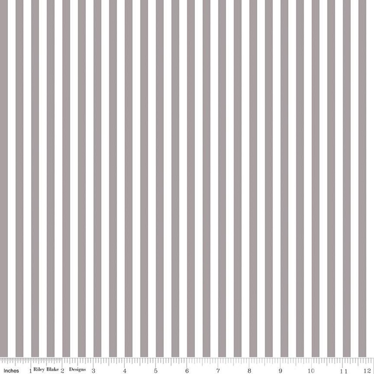 Fabric Riley Blake Basics White/Gray 1/8" Stripes by the Quarter Yard C495-GRAY