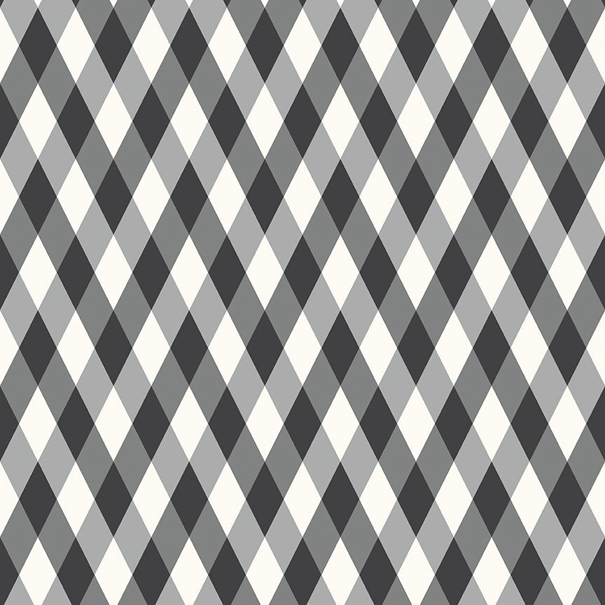 Fabric Riley Blake Black Diamonds Frank and Friends by the Quarter Yard C17473-BLACK