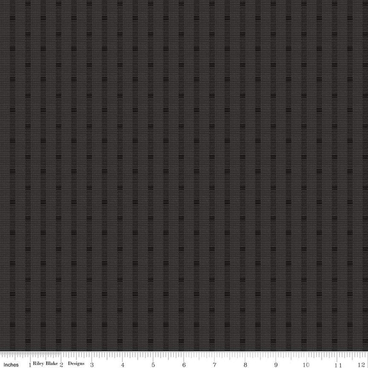 Fabric Riley Blake Black Shadow Stripe Stitcher's Flannel by the Quarter Yard F15551-BLACK