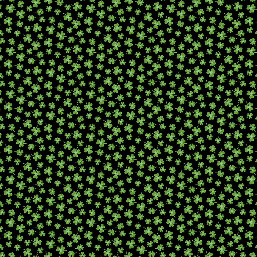 Fabric Riley Blake Black Shamrocks Seasonal Basics by the Quarter Yard C765-BLACK