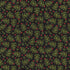 Pattern of green leaves and red stars on a black background