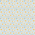 Pattern of white daisies with yellow centers on a blue background