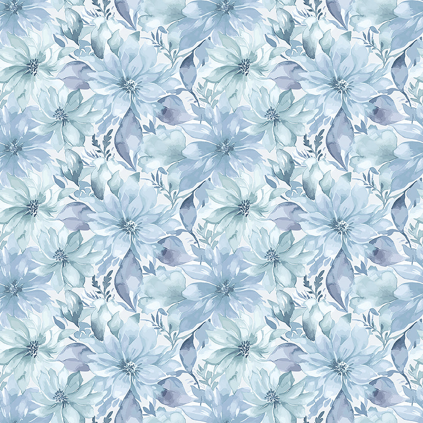 Fabric Riley Blake Blue Floral Daybreak on the Prairie by the Quarter Yard CD17681-BLUE