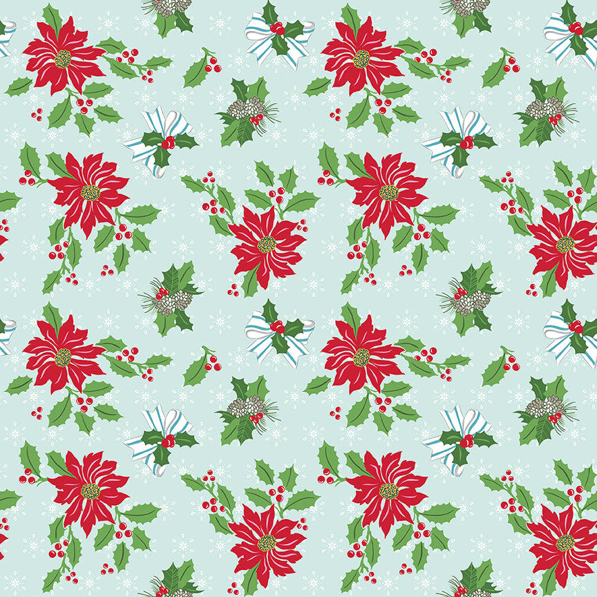 Fabric Riley Blake Blue Main Claus & Co. by the Quarter Yard C17740-BLUE