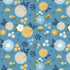 Pattern of flowers on a blue background
