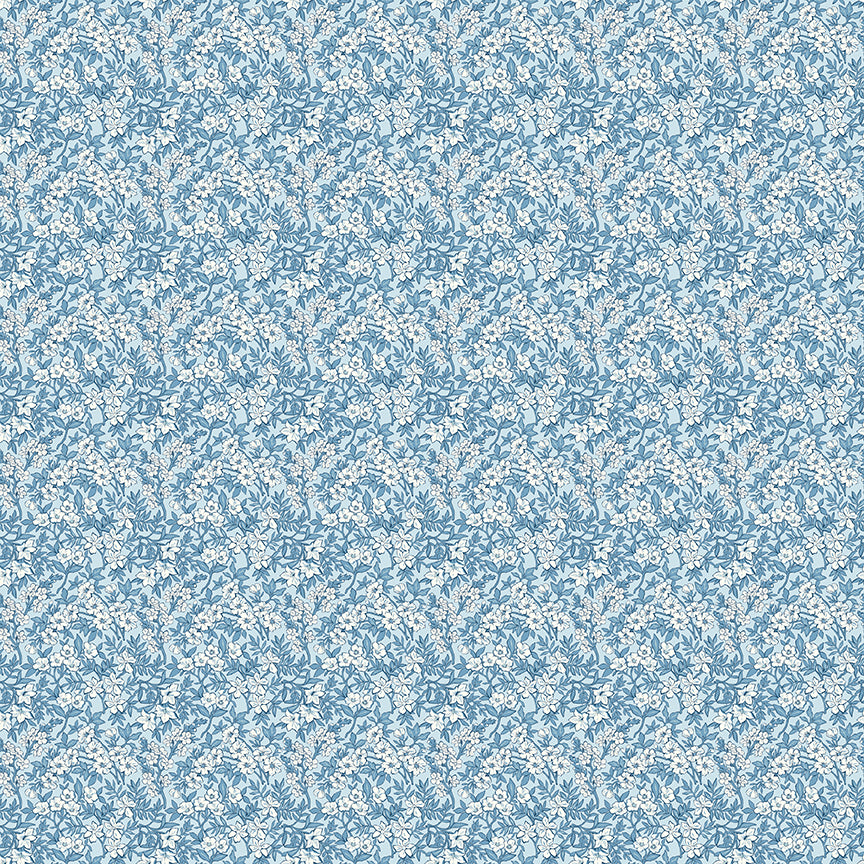 Fabric Riley Blake Blue Spring Floral Daybreak on the Prairie by the Quarter Yard C17688-BLUE