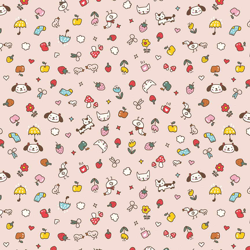Fabric Riley Blake Blush Toss Serendipity 2 by the Quarter Yard C17301-BLUSH