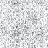 A seamless black and white abstract pattern featuring hand-drawn intersecting lines, small hearts, and geometric shapes.