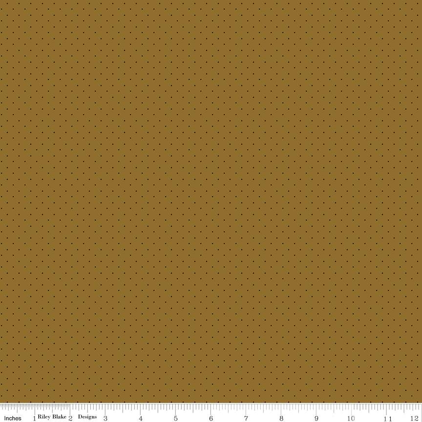 Fabric Riley Blake Brown American Jane Pindots by the Quarter Yard C840-BROWN