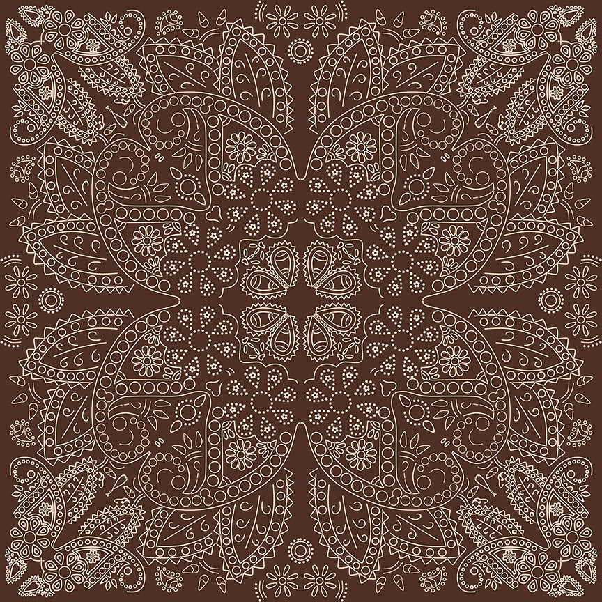 Fabric Riley Blake Brown Bandana Cowboys Designer Flannel by the Quarter Yard F17508-BROWN