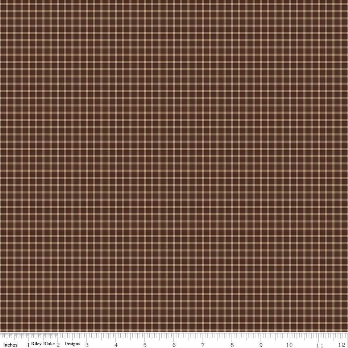 Fabric Riley Blake Brown Explorer Plaid-Venture Club by the Quarter Yard C17048-BROWN