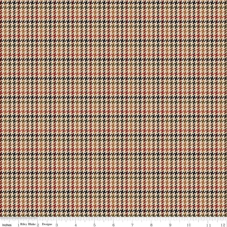 Fabric Riley Blake Brown Retriever Plaid-Venture Club by the Quarter Yard C17046-BROWN
