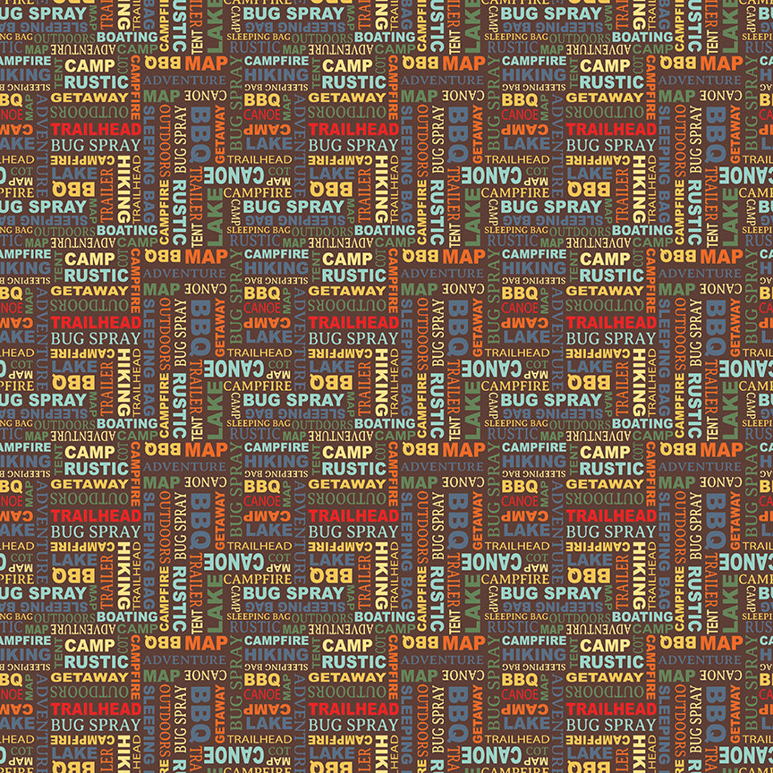 Fabric Riley Blake Brown Text Happy Haven by the Quarter Yard C17624-BROWN
