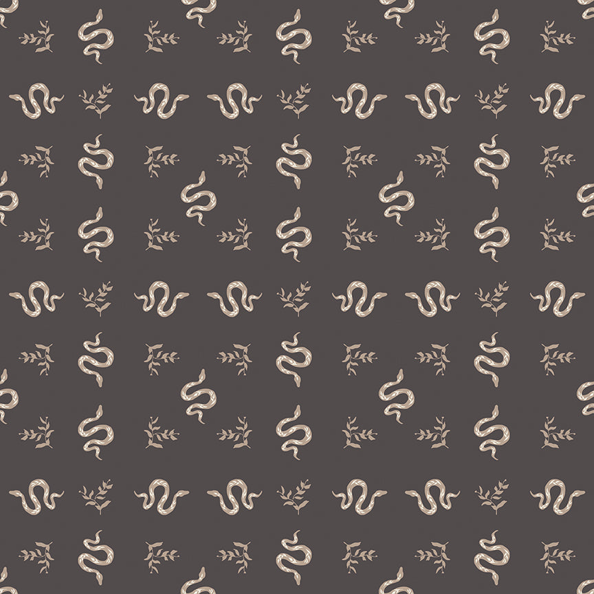 Fabric Riley Blake Charcoal Serpents The Apothecary by the Quarter Yard C17556-CHARCOAL