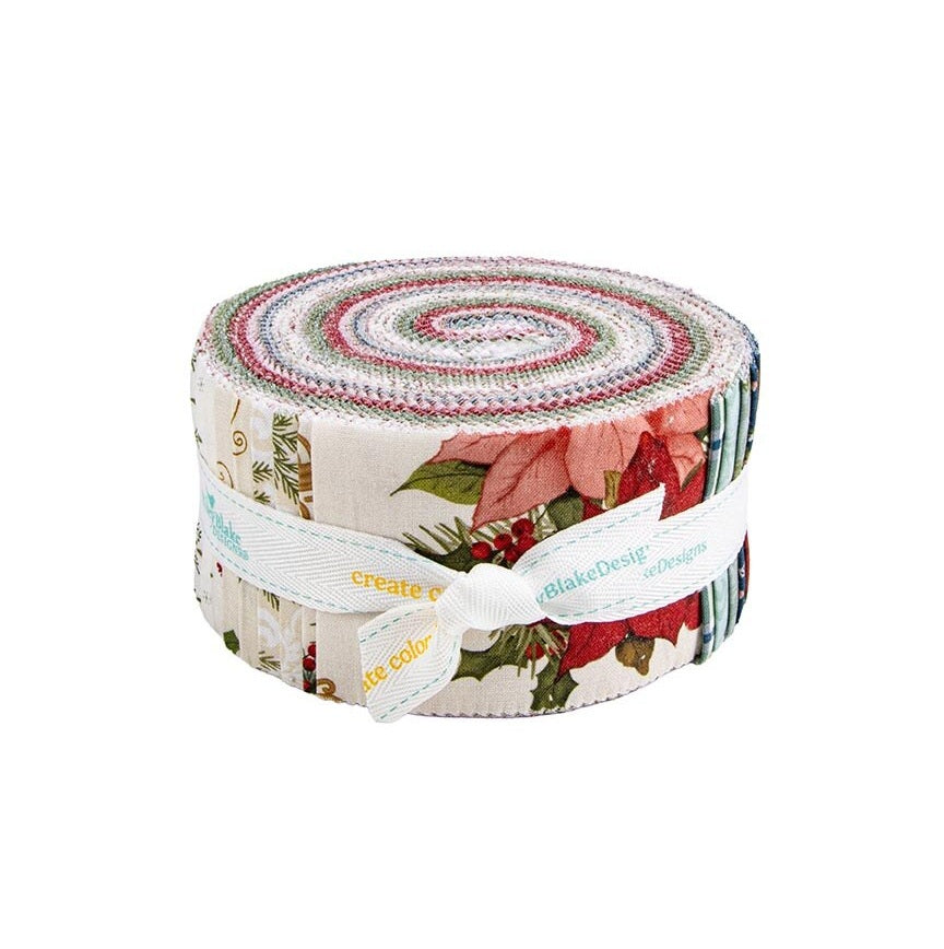 Fabric Riley Blake Christmas Greetings 40pc 2.5" Strip Rolie Polie RP-17660-40