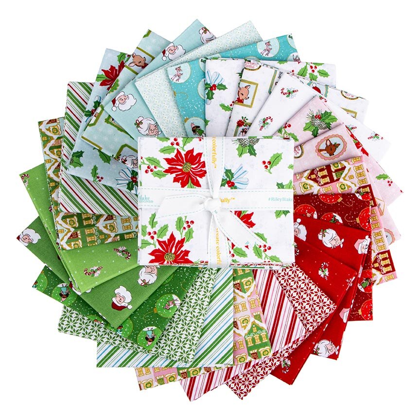 Fabric Riley Blake Claus & Co. 24pc Fat Quarter Bundle FQ-17740-24
