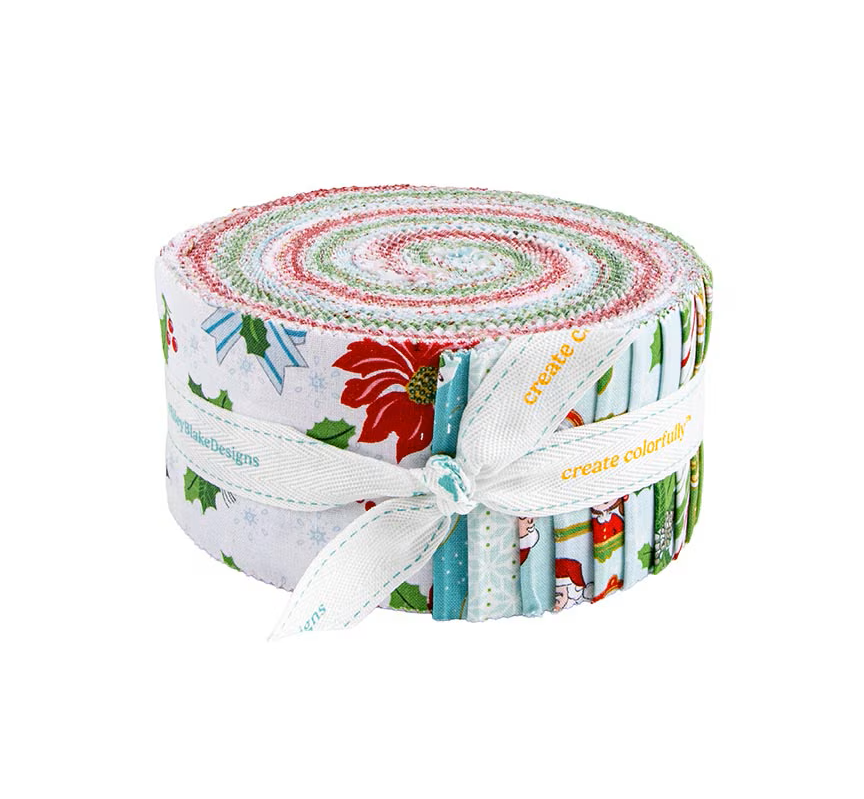 Fabric Riley Blake Claus & Co. 40pc 2.5" Strip Rolie Polie RP-17740-40
